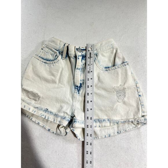 Old Navy Denim Shorts Girl's 14 Distressed Acid Washed Elastic Adjustable Waist - Picture 5 of 11